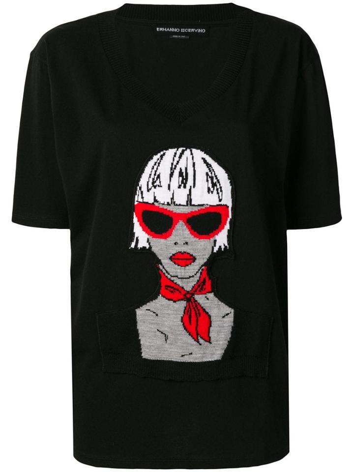 Ermanno Scervino Graphic Knit T-shirt - Black