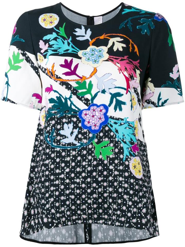 Peter Pilotto - Floral Print Top - Women - Viscose - 8, Black, Viscose