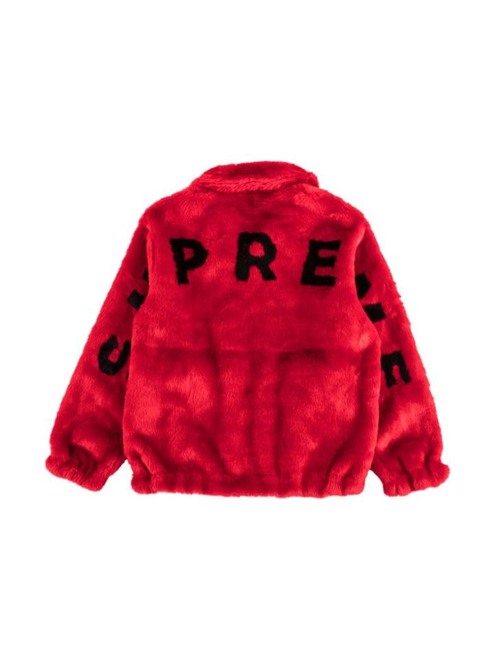 Stadium Goods Supreme Faux Fur Bomber Jacket - Red