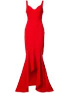 Cinq A Sept Fitted Fishtail Hem Dress - Red