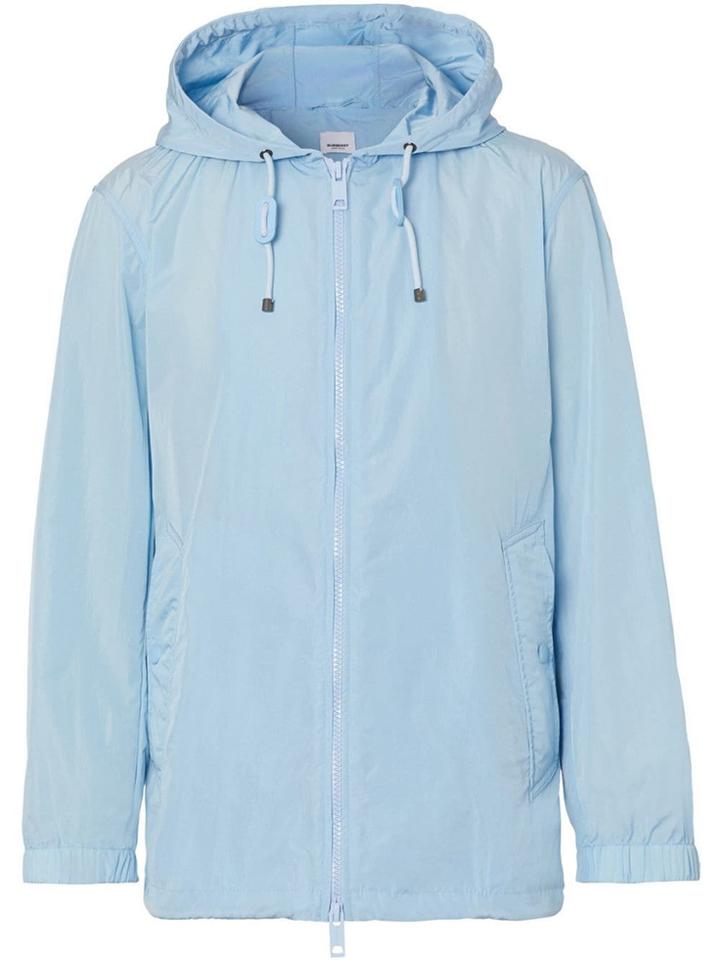 Burberry Packaway Lightweight Hooded Jacket - Blue