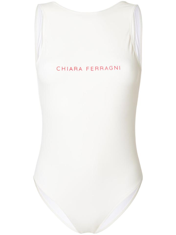 Chiara Ferragni Logo Patch Swimsuit - Nude & Neutrals