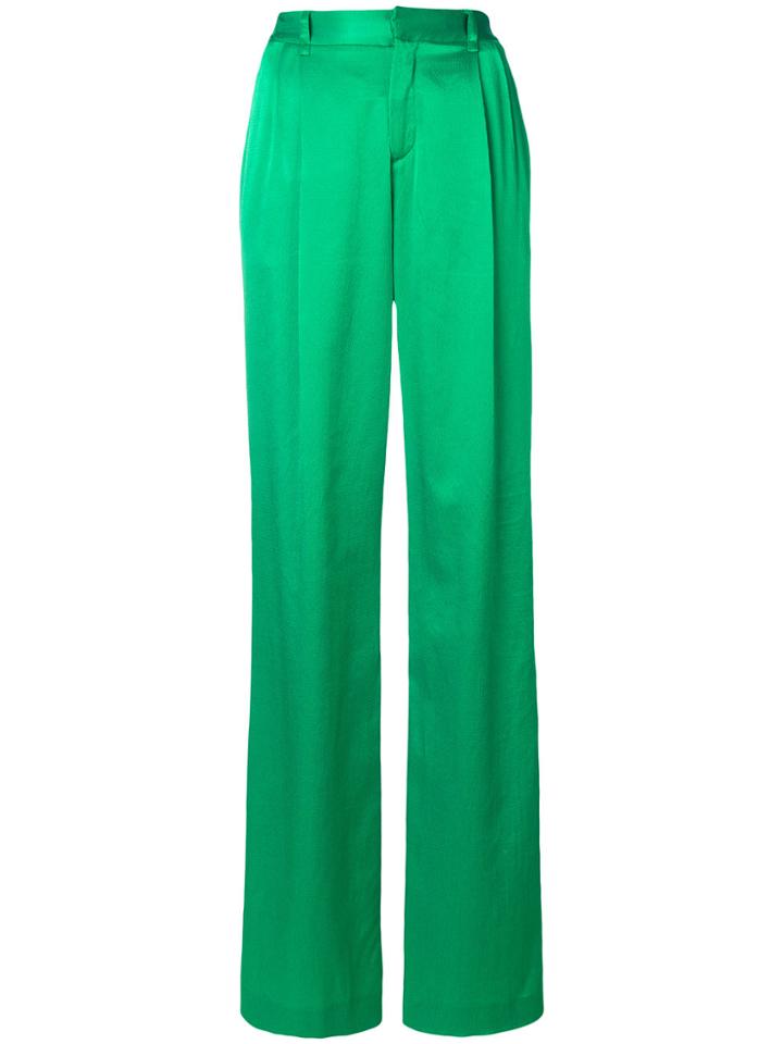 Attico Satin Palazzo Pants - Green