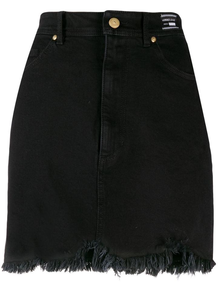 Versace Jeans Raw Edge Denim Shorts - Black