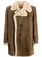 Neil Barrett Shearling Double-breasted Coat - Brown