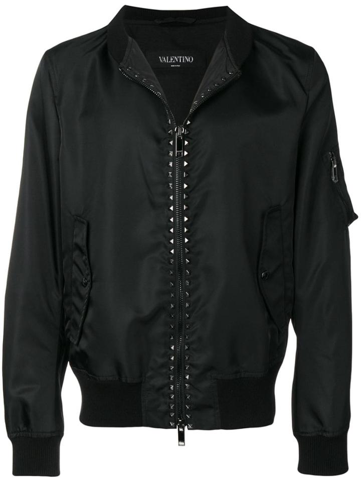 Valentino Rockstud Untitled Bomber Jacket - Black