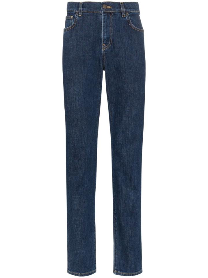 Moschino Teddy Motif Embroidered Jeans - Blue