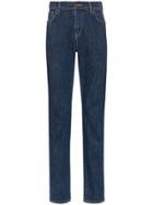 Moschino Teddy Motif Embroidered Jeans - Blue