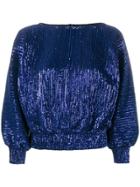 Rta Cropped Sleeve Sequin Sweatshirt - Blue