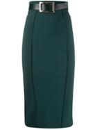 Elisabetta Franchi Belted Pencil Skirt - Green