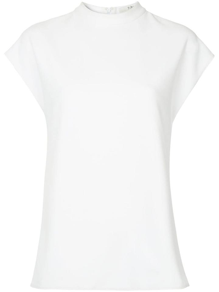 Tibi Structured Mock Neck Top - White