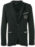 Philipp Plein Zip Pocket Blazer - Black