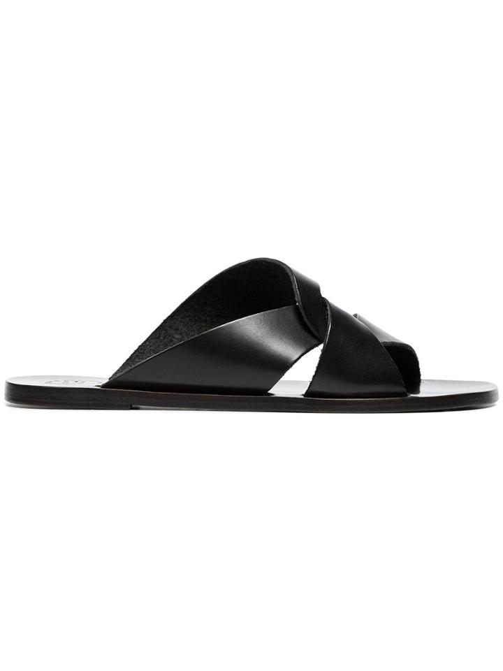 Atp Atelier Black Allai Leather Sandals