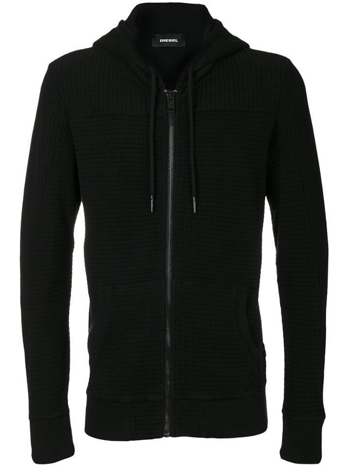 Diesel Zipped Hoodie - Black
