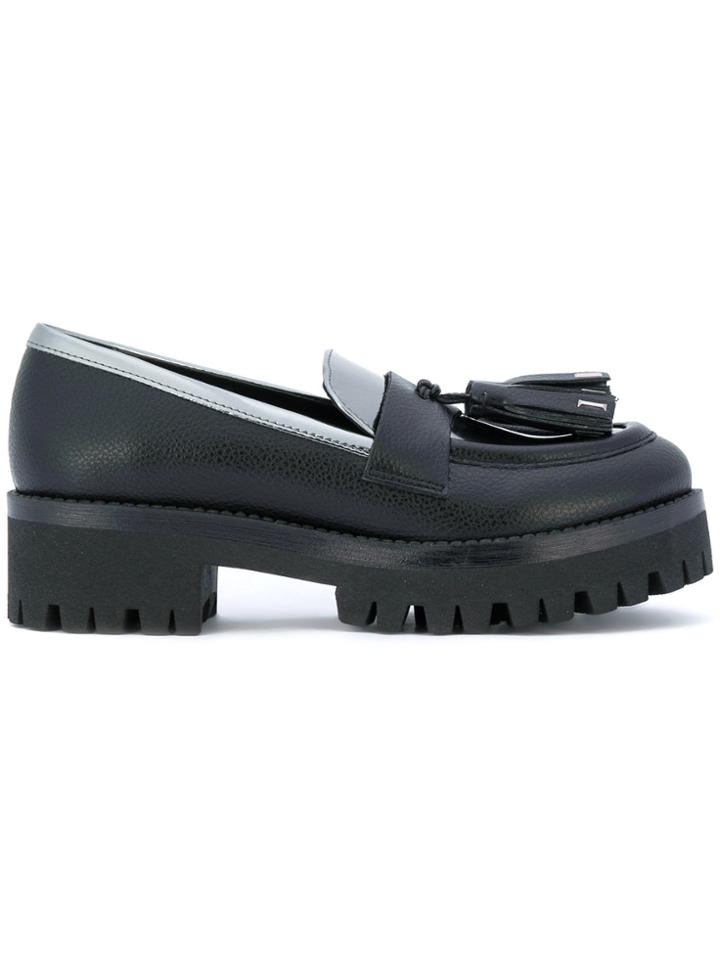 Pollini Tassel Applique Loafers - Black
