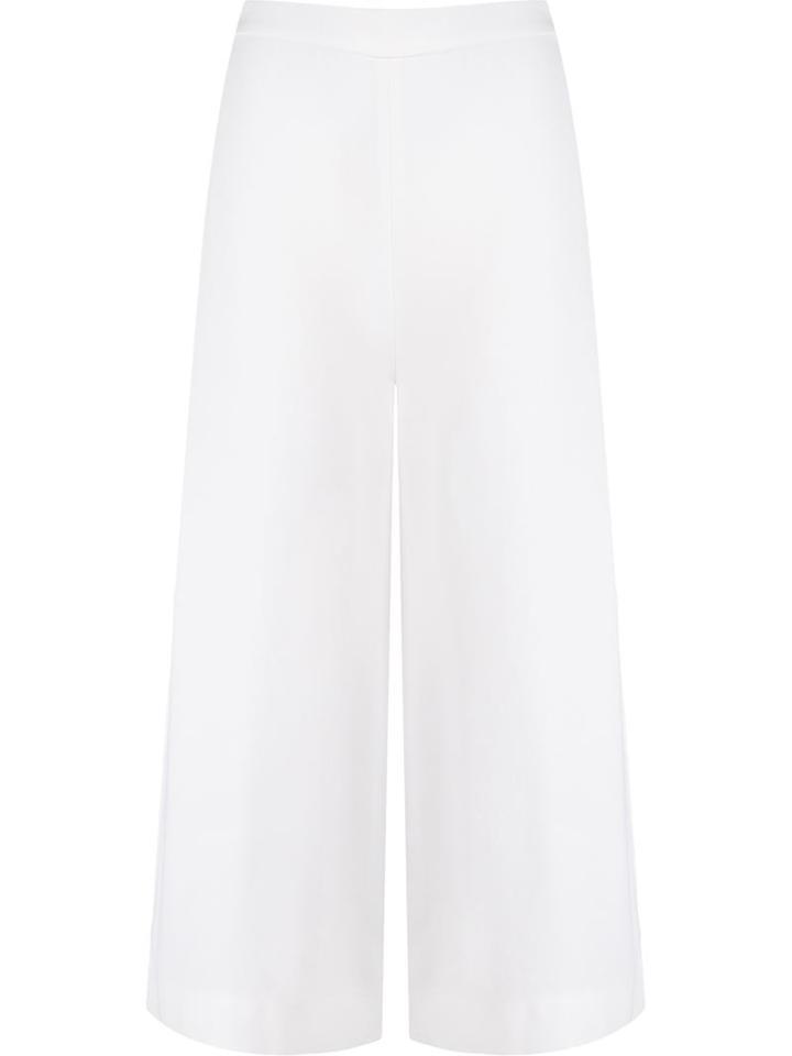 Andrea Marques Wide Leg Cropped Trousers, Women's, Size: 44, White, Acetate/viscose