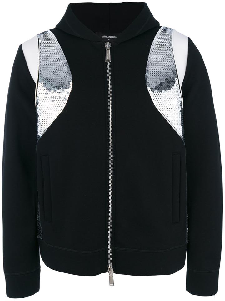 Dsquared2 Contrast Panel Bomber Jacket - Black