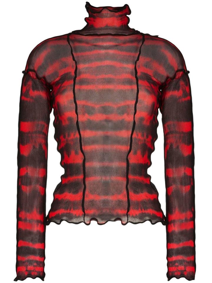 Asai Hot Wok Patchwork Tie-dye Top - Red