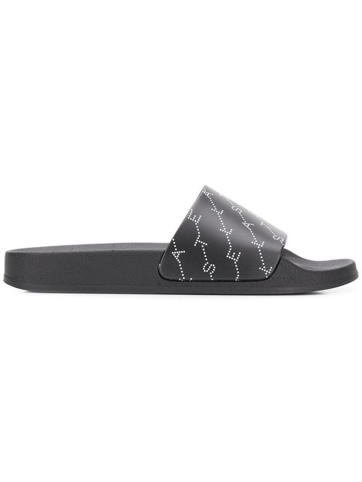 Stella Mccartney Logo-print Slides - Black