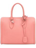 Alexander Mcqueen Padlock Tote Bag, Women's, Pink/purple, Leather