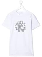 Roberto Cavalli Junior Teen Studded Logo T-shirt - White