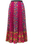 Red Valentino Mixed Print Midi Skirt - Pink & Purple