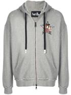 Haculla Help Me Zipped Hoodie - Grey