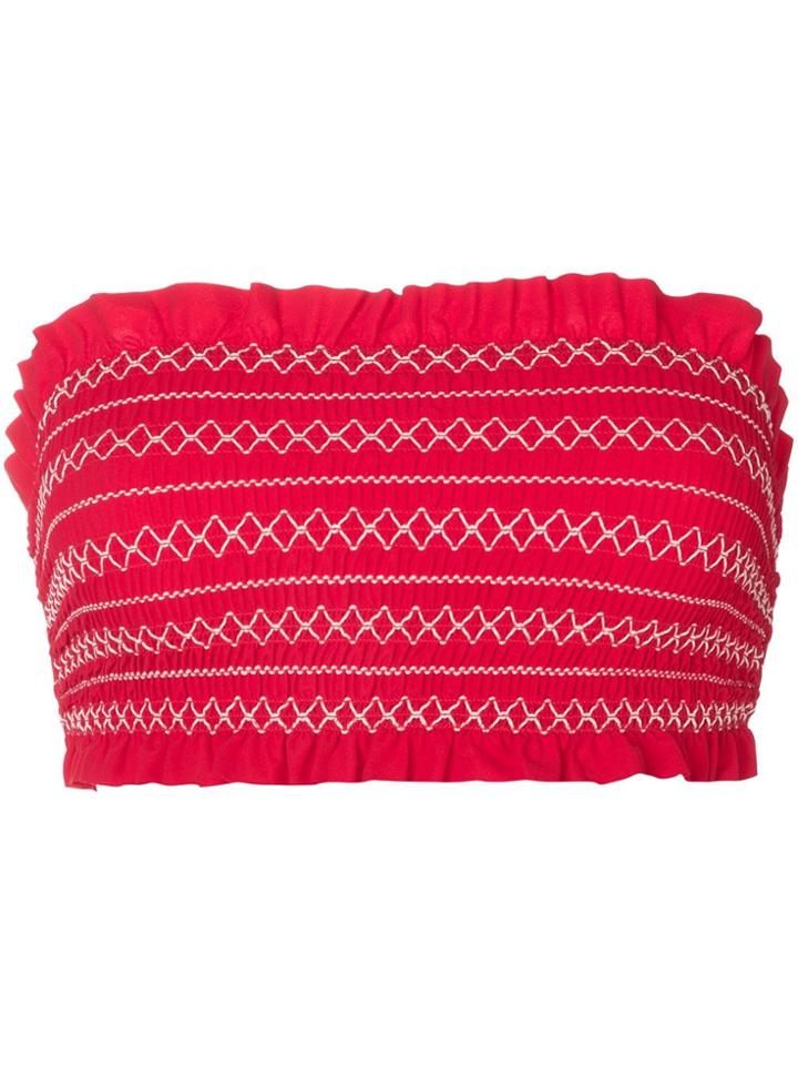 Tory Burch Strapless Bikini Top - Red