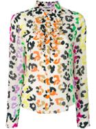 Essentiel Antwerp Leopard Print Ruffle Shirt - Multicolour