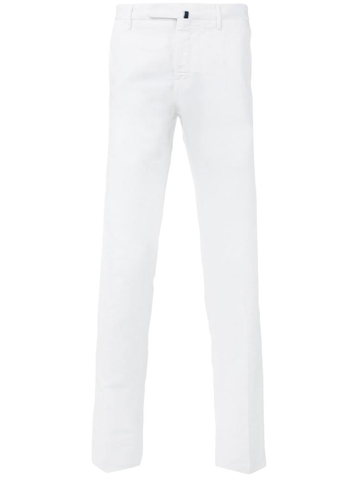 Incotex - Plain Chinos - Men - Cotton/linen/flax - 52, White, Cotton/linen/flax