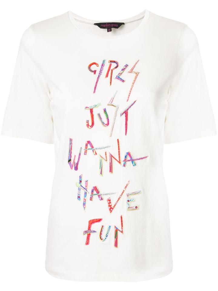 Manish Arora Hand Embroidered T-shirt - White