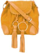 See By Chloé Polly Shoulder Bag, Women's, Yellow/orange, Calf Suede/cotton