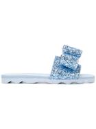 Polly Plume Glitter Bow Sandals - Blue