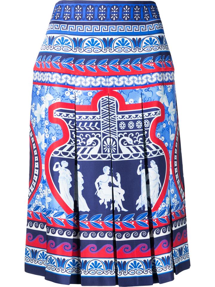 Mary Katrantzou Gheia Twill Pleated Skirt - Blue