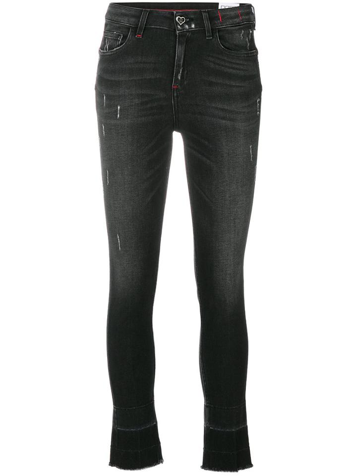 Twin-set - Distressed Cropped Jeans - Women - Cotton/spandex/elastane - 26, Black, Cotton/spandex/elastane