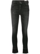 Twin-set - Distressed Cropped Jeans - Women - Cotton/spandex/elastane - 26, Black, Cotton/spandex/elastane
