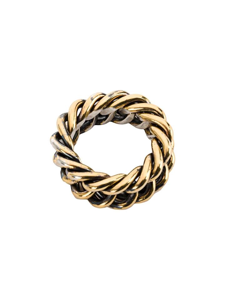 Ugo Cacciatori Woven Interlocking Ring - Gold+silver Arg: 20grs