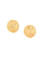 Chanel Pre-owned Round Mademoiselle Earrings - Gold