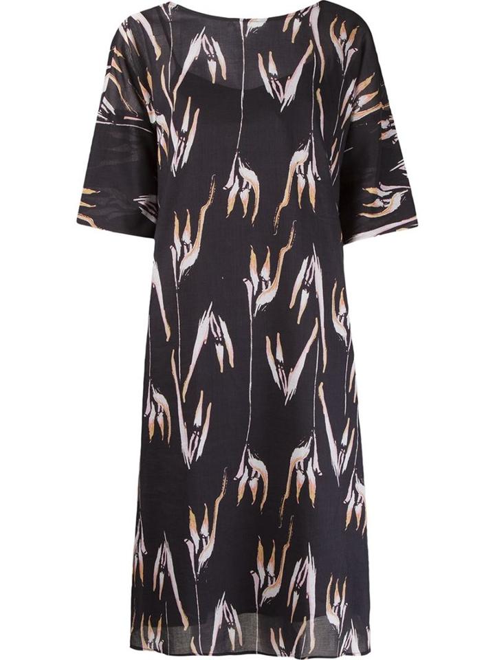 Andrea Marques Abstract Print Midi Dress, Women's, Size: 40, Blue, Cotton