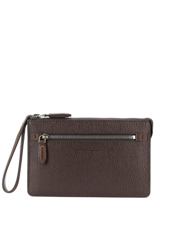 Salvatore Ferragamo Zipped Pouch - Brown