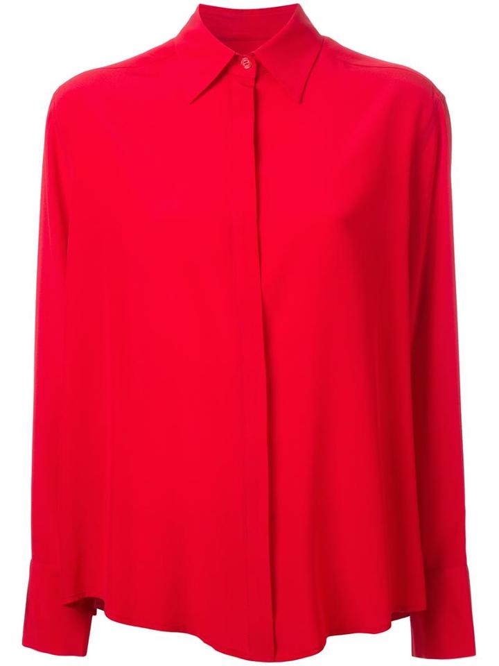 Scanlan Theodore Oversize Shirt, Women's, Size: 10, Red, Silk