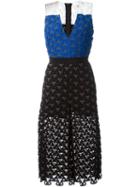 Msgm Block Colour Knit Dress, Women's, Size: 42, Black, Polyester/cotton