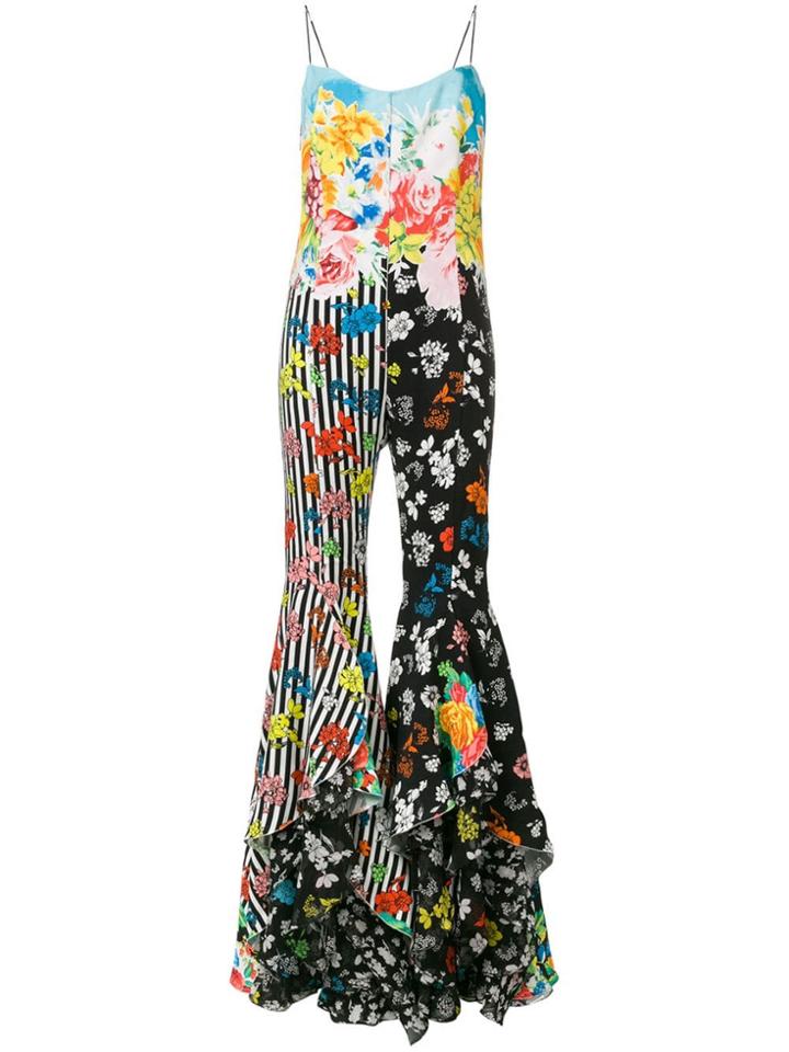 Versace Floral Print Jumpsuit - Black