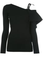 Dorothee Schumacher - Asymmetric Knitted Top - Women - Cotton/spandex/elastane/virgin Wool/polyimide - 3, Black, Cotton/spandex/elastane/virgin Wool/polyimide