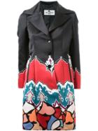 Etro Printed Single Breasted Coat, Women's, Size: 44, Black, Polyester