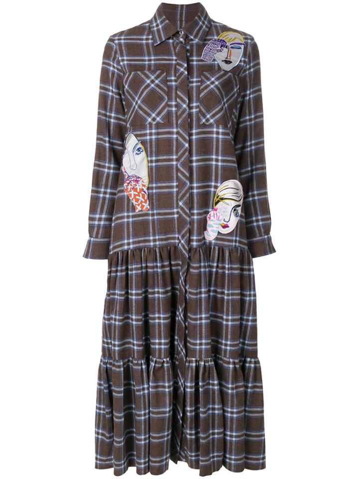 Katya Dobryakova Checked Shirt Dress - Brown