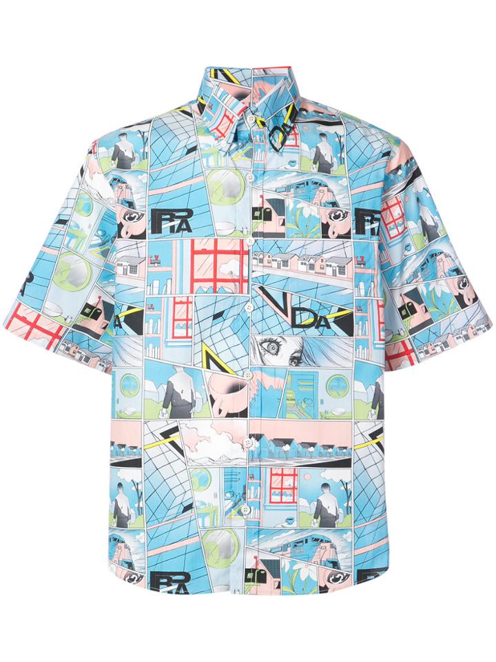 Prada Comic Print Shirt - Blue