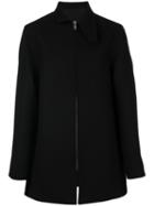 Rick Owens - Oblong Collar Coat - Men - Polyamide/cupro/wool - 50, Black, Polyamide/cupro/wool