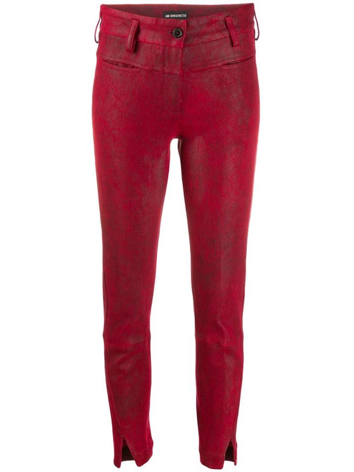 Ann Demeulemeester Skinny Fit Trousers - Red