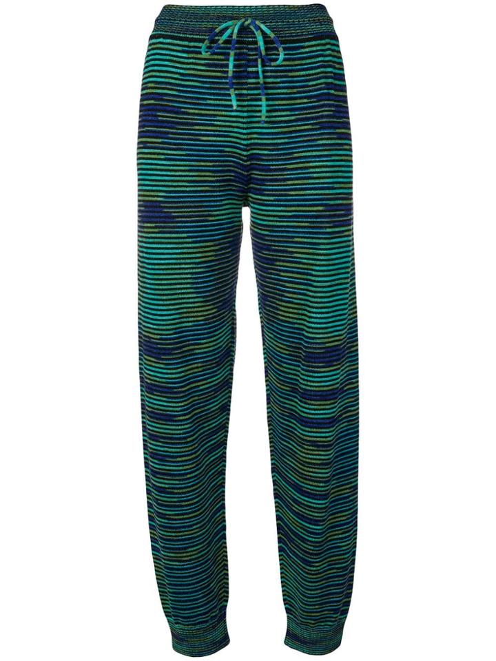 M Missoni Striped Woven Track Pants - Green